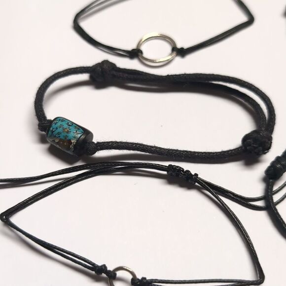 Set of 7 Black Adjustable Slider Bracelets - Picture 5 of 6